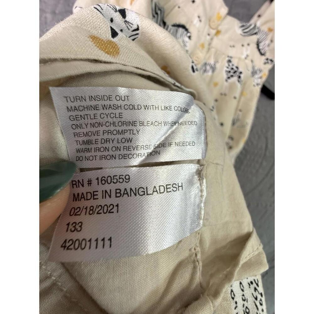 koala kids girls beige zebra novelty print dress cotton & linen blend size 5T - Picture 6 of 9